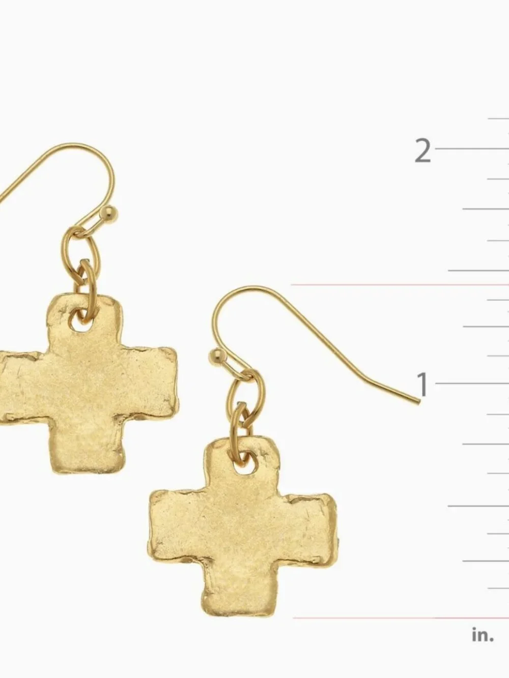 Faithful! Susan Shaw Gold-Plated Cross Drop Earrings